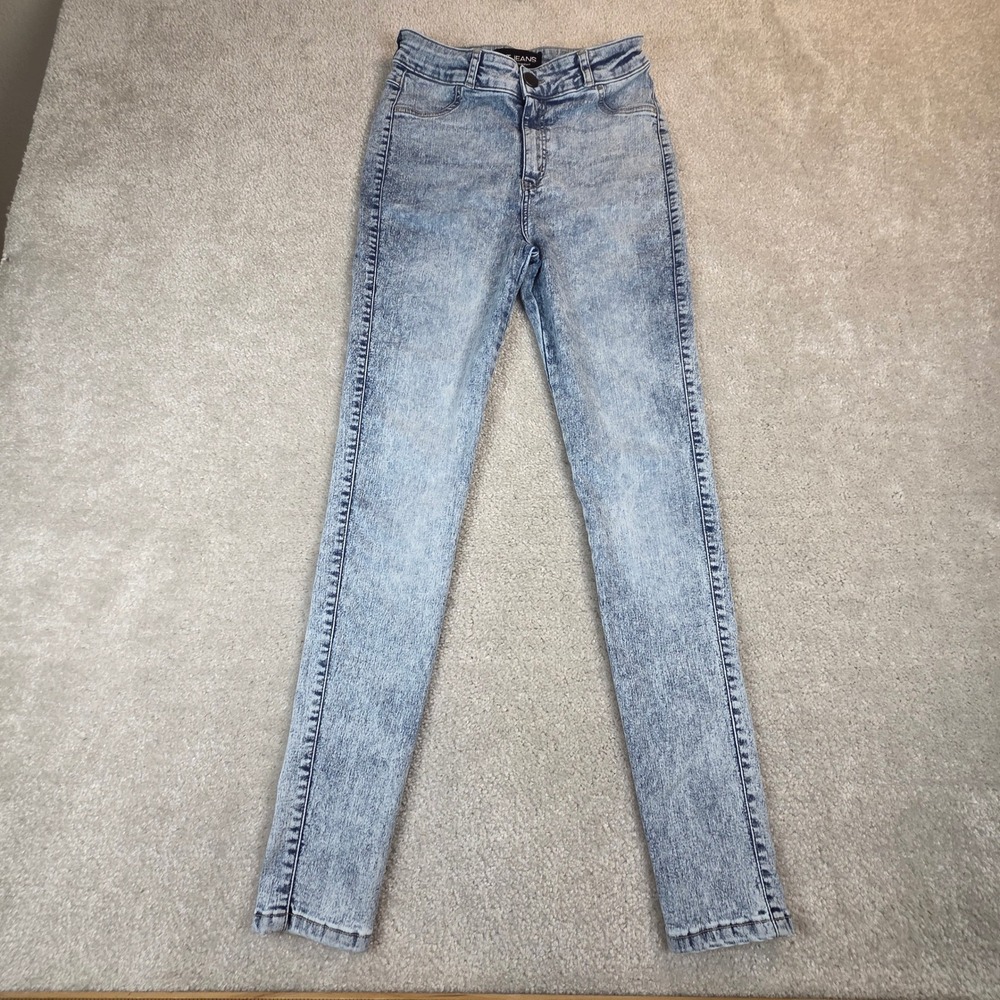 FITJEANS Women Medium Light Acid Wash High Waisted Skinny Jeans Stretch Denim